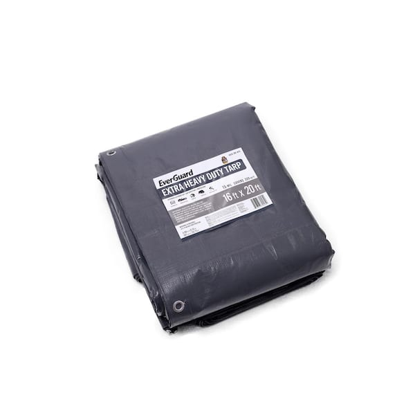 16 ft. x 20 ft. Gray / Black Reversible Extra Heavy Duty Tarp