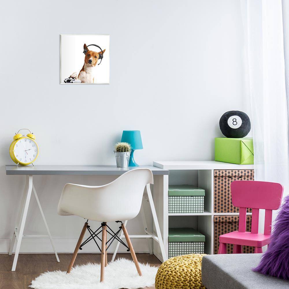 Gaming Dog with Headset by CAD Designs Unframed Animal Graphic Art Print 12 in. x 12 in. price history on PriceWatchPro