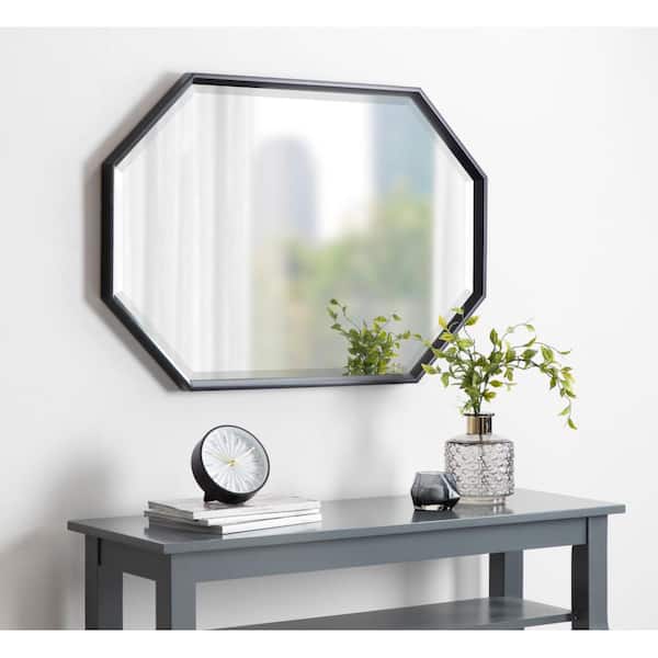 Kate and Laurel Medium Novelty Black Beveled Glass Contemporary
