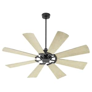 Mod 60 in. Matte Black 8-Blade Damp Listed Ceiling Fan