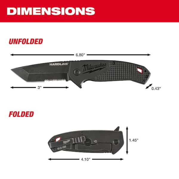 videnskabsmand Berigelse Sammenligning Milwaukee 3 in. Hardline D2 Steel Serrated Blade Pocket Folding Knife  48-22-1998 - The Home Depot