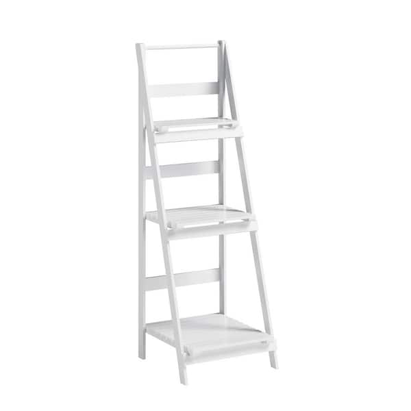 SAUDER Cottage Road 48.031 in. White 3-Shelf Ladder Bookcase