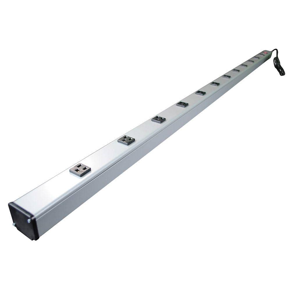 Legrand Wiremold 12-Outlet 15 Amp Industrial Surge Power Strip with Lighted On/Off Switch with 15 ft. Cord