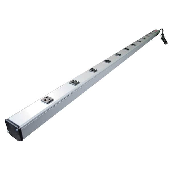 Legrand Wiremold 12-Outlet 15 Amp Industrial Power Strip with Lighted On/Off Switch, 15 ft. Cord