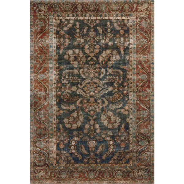 Chris Love Julia Jules Ocean/Spice 2 ft. x 5 ft. Traditional Area Rug
