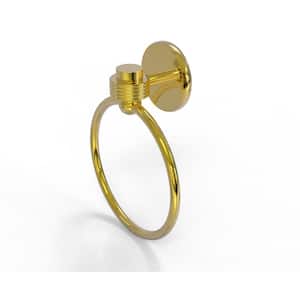Satellite Orbit One Collection Towel Ring with Groovy Accent in Polished Brass