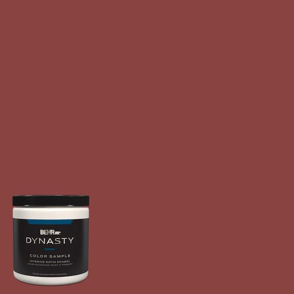 Qe 07n Color BEHR DYNASTY 8 oz. #QE-07 Country Lane Red Satin Enamel Stain-Blocking ...