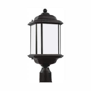 Kent 1-Light Outdoor Oxford Bronze Post Light with LED Bulb