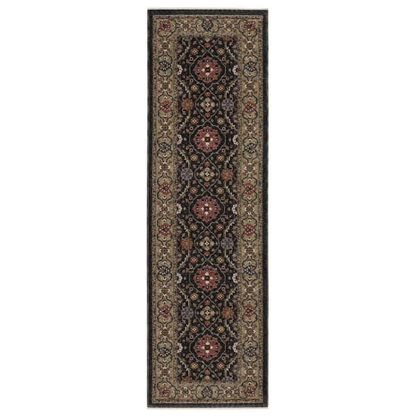 2 ft. x 8 ft. Pink Oriental Washable Area Rug