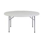 60 in. Grey Plastic Round Folding Banquet Table