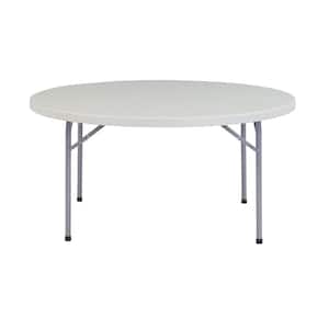 60 in. Grey Plastic Round Folding Banquet Table