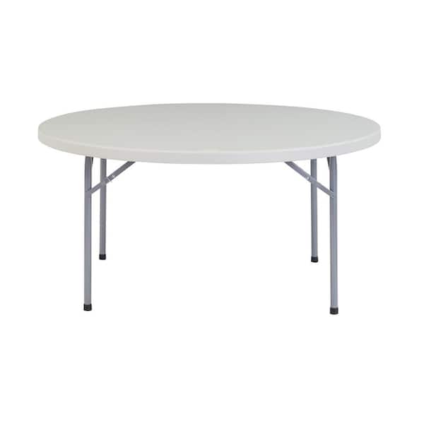 National Public Seating 60 in. Grey Plastic Round Folding Banquet Table