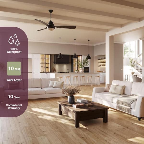 Brookhaven Heights Hickory 10 mm T x 7.6 in. W Waterproof Laminate Flooring (21.06 sq. ft./case)