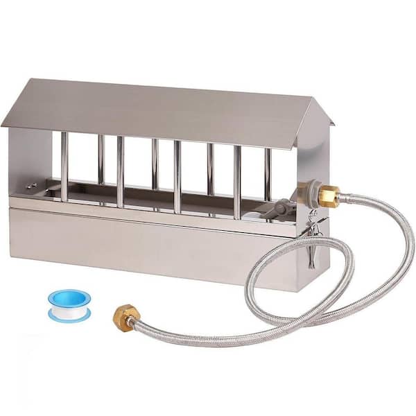16 x 4 x 6 in. Stainless Steel Automatic Poultry Waterer with Float Valve for Chickens Ducks Pigeons Quail