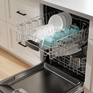 300 Series 24 in. White Top Control Smart Built-In Stainless Steel Tub Dishwasher