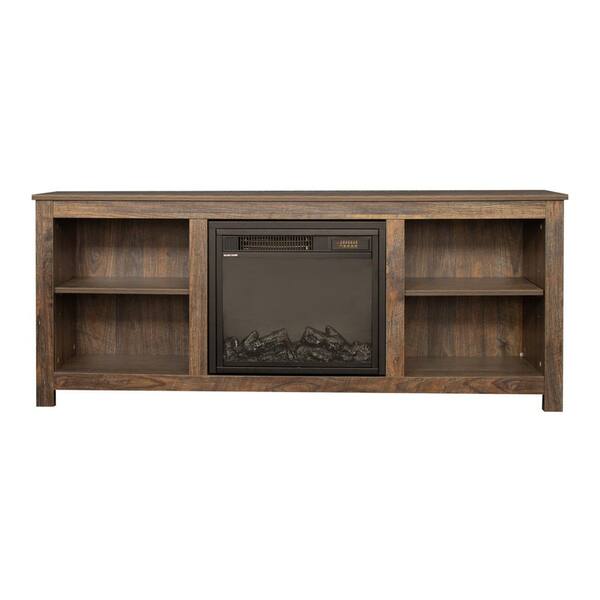 Z-joyee 57.87 in. Espresso Fireplace TV Stand Fits TV's up to 70 in.