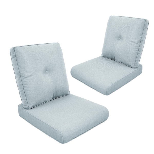 Pocassy 22 in. x 24 in. 4-Piece CushionGuard Outdoor Lounge Chair Deep Seat Replacement Cushion Set in Baby Blue