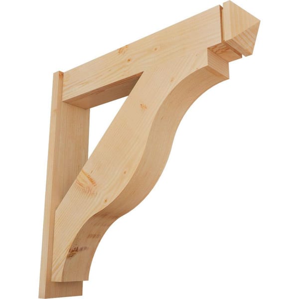 Ekena Millwork 8 in. x 38 in. x 38 in. Douglas Fir Fuston Arts and Crafts Smooth Outlooker