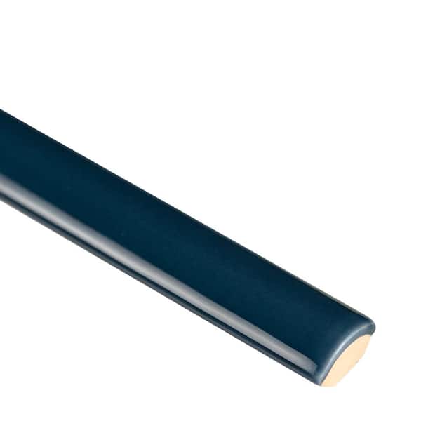 MSI Navy Quarter Round Molding 0.60 in. W x 12 in. L Glossy Ceramic Wall Tile (1 lin. ft.)