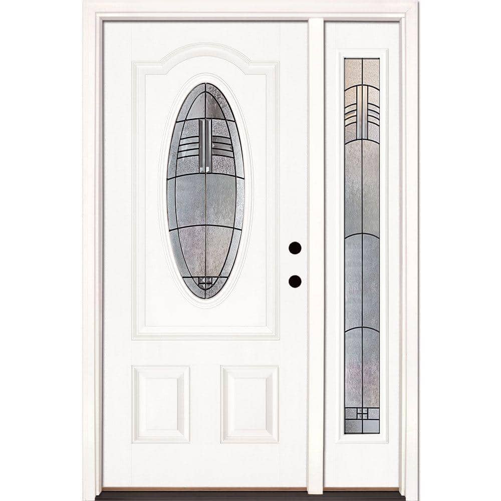50.5 in.x81.625 in. Rochester Patina 3/4 Oval Lite Unfinished Smooth Left-H