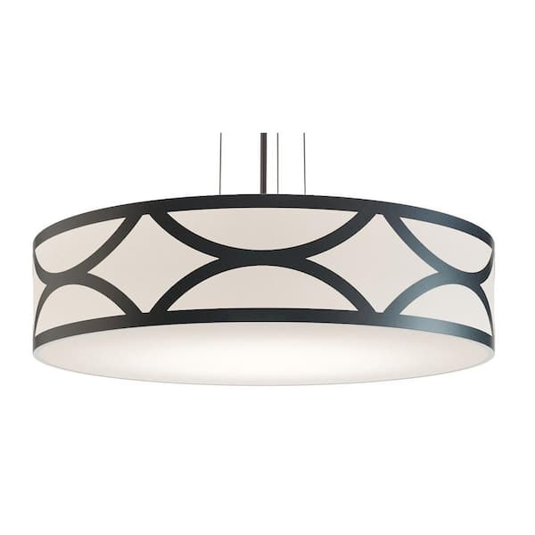 AFX Lake 60-Watt 1-Light Black Integrated LED Pendant Light with Acrylic Shade