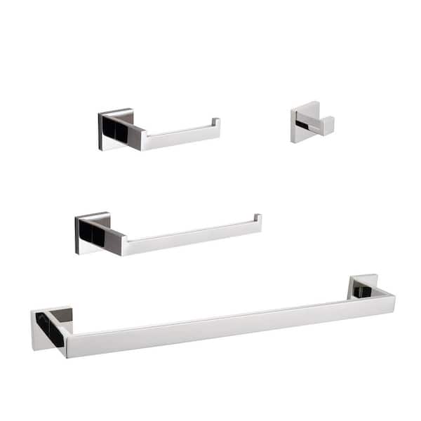 Flynama 4 -Piece Bath Hardware Set with Mounting Hardware in Chrome