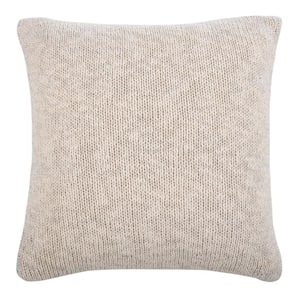 Ralen Knit Natural/Silver Lurex 20 in. x 20 in. Throw Pillow