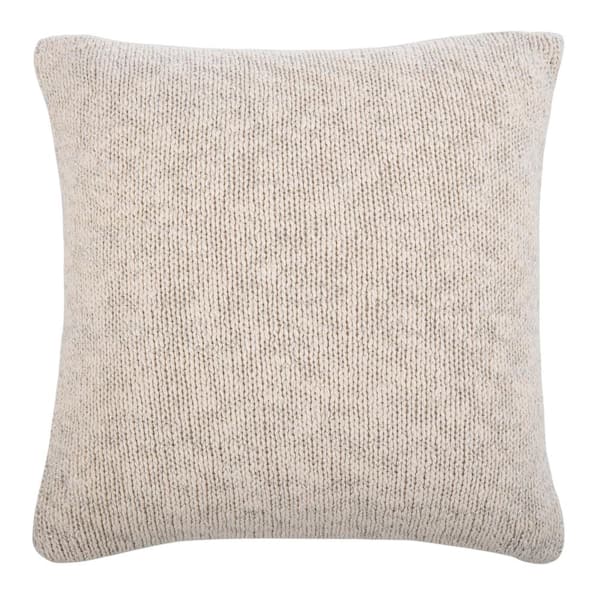 SAFAVIEH Ralen Knit Natural/Silver Lurex 20 in. x 20 in. Throw Pillow