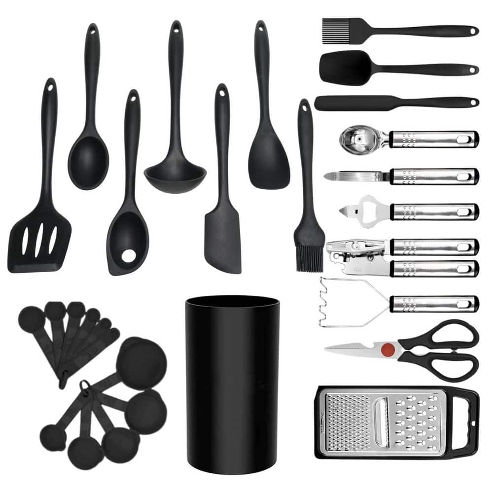 Silicone Kitchen Utensils Set Heat Resistant 446°F Cooking Tools Nonstick 