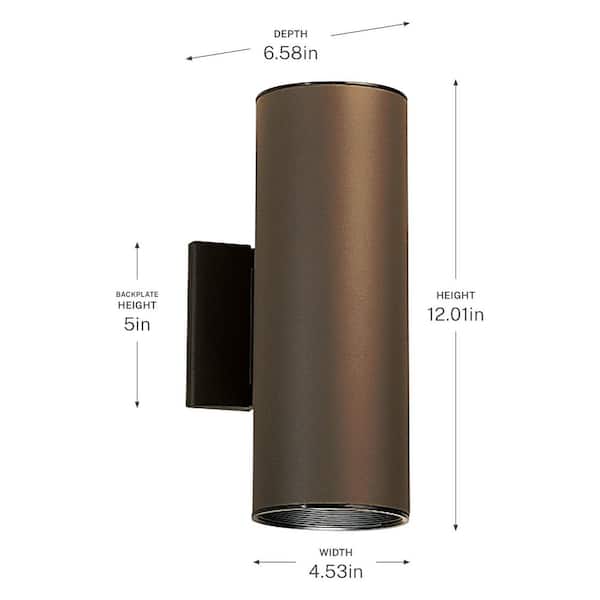 KICHLER Independence 12 in. 2-Light Architectural Bronze Outdoor