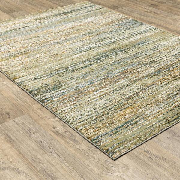 AVERLEY HOME Audrey Gold/Green 9 ft. x 12 ft. Abstract Area Rug 001700 -  The Home Depot