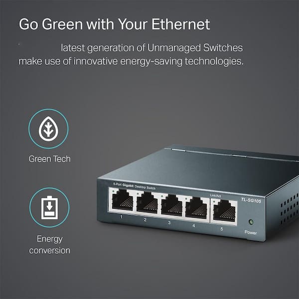 Yichuhaoxi 5 Port Gigabit Unmanaged Ethernet Switch, Network