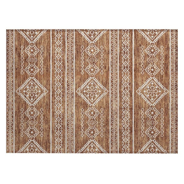 Chantille Machine Washable Indoor/Outdoor Abstract ACN901 Paprika 1 ft. 8 in. x 2 ft. 6 in. Area Rug