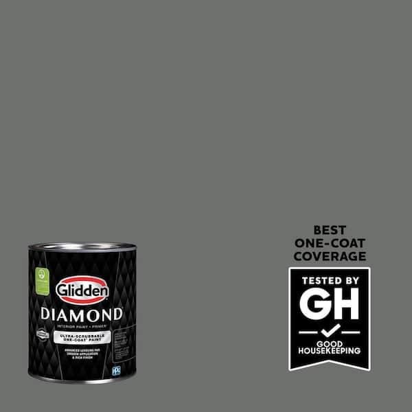 Glidden Diamond 1 qt. PPG1010-6 Up In Smoke Semi-Gloss Interior Paint with Primer
