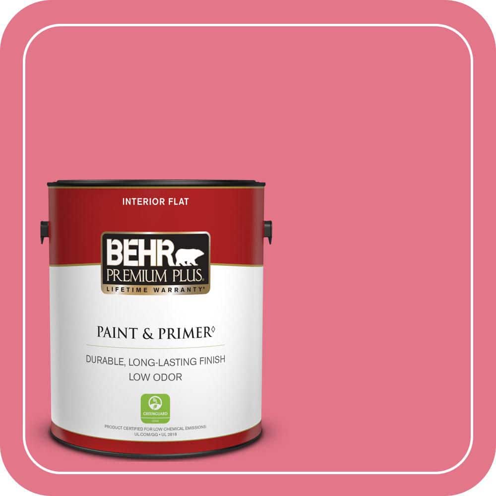 1 gal. #120B-6 Watermelon Pink Flat Low Odor Interior Paint & Primer price history on PriceWatchPro