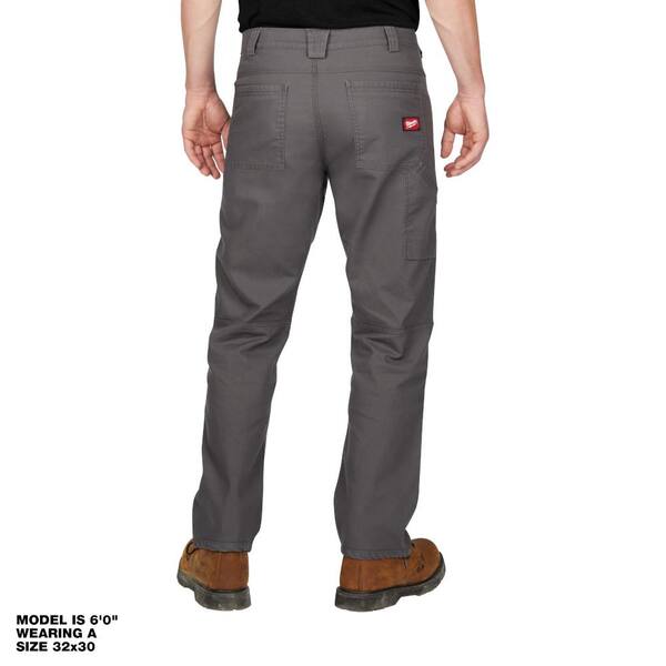 Milwaukee Men's 30 in. x 34 in. Gray Cotton/Polyester/Spandex Flex