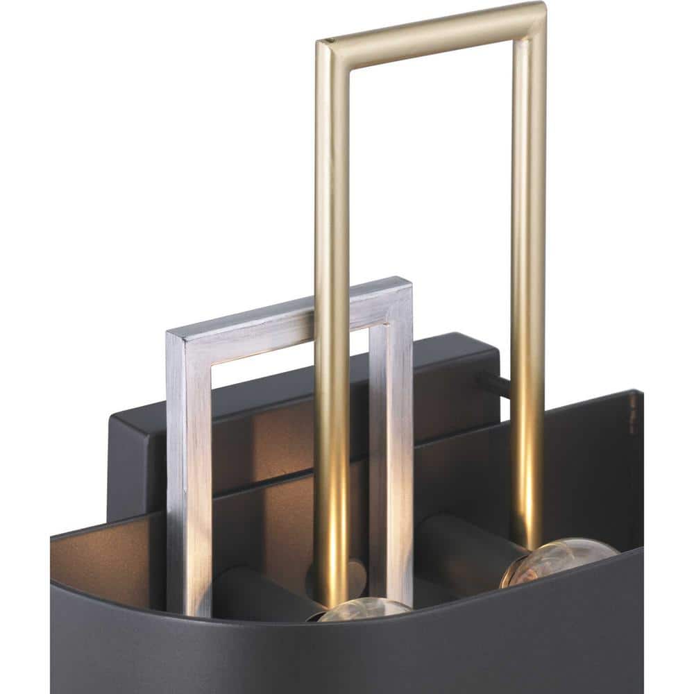Adagio Black and Silver Two-Light Wall Sconce