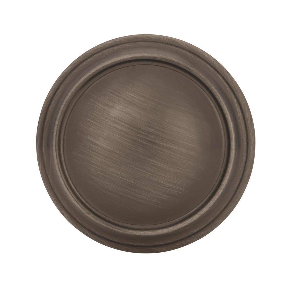 Gunmetal Round Industrial Cabinet Knob with Mounting Hardware