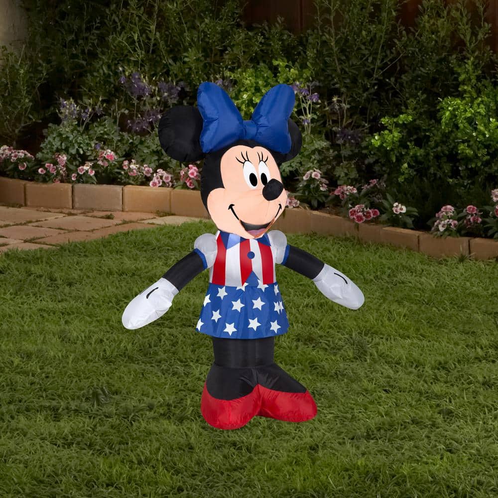 Patriotic Minnie Mouse Inflatable with Red, White, and Blue Outfit