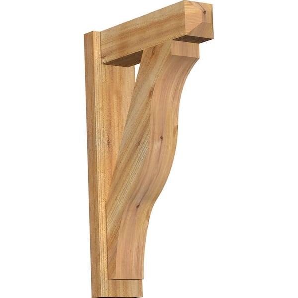 Ekena Millwork 6 in. x 32 in. x 20 in. Western Red Cedar Fuston Craftsman Rough Sawn Outlooker