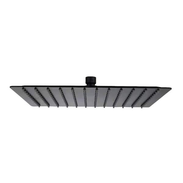 AIMADI 1-Spray Pattern with 1.8 GPM 10 in. Wall Mount Rain Fixed Shower Head High Pressure Adjustable Showerhead in Matte Black