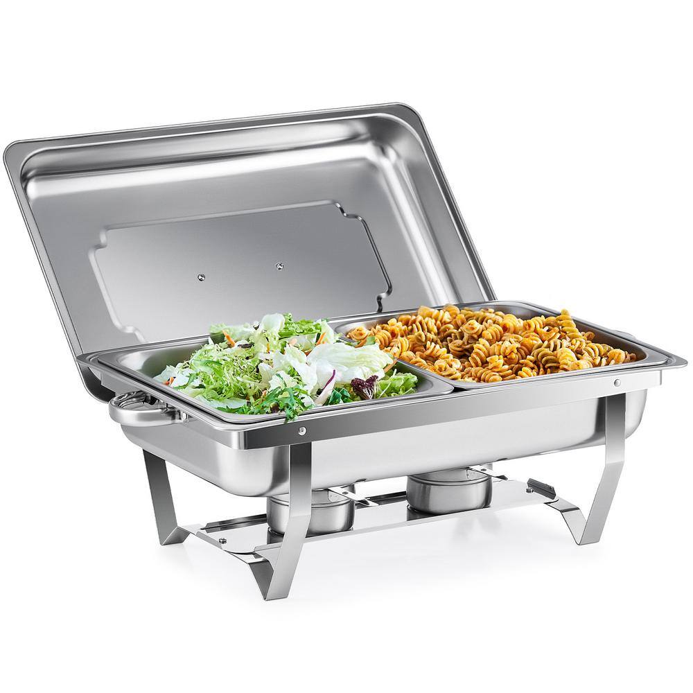 Wilprep 8QT 2Pan Stainless Steel Rectangle Chafing Dish CDP2D1P9L