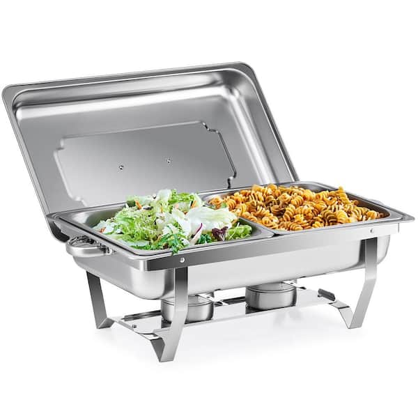 Wilprep 8 QT. 2-Pan Stainless Steel Rectangle Chafing Dish