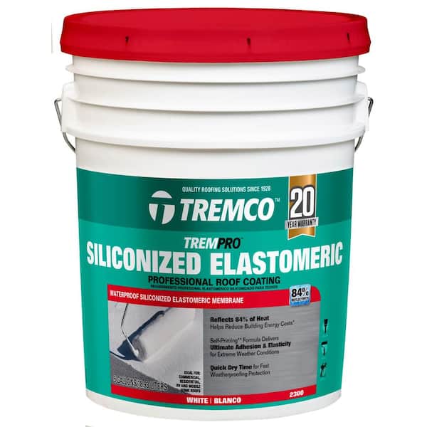 Tremco 5 Gal. 20-Year TremPro Siliconized Elastomeric Reflective Roof Coating