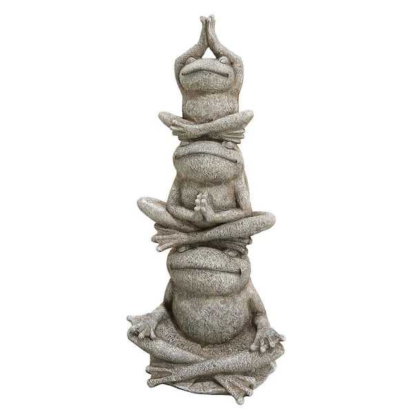 Design Toscano 23.5 in. H Tower of Frog Power Garden Statue