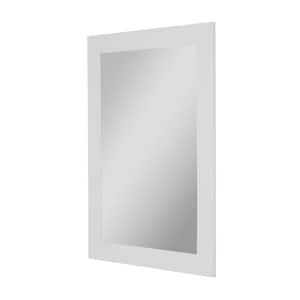 Sanibel 21.75 in. x 31.75 in. Modern Rectangle Framed White Decorative Mirror