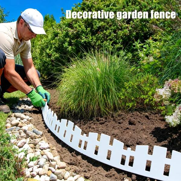 33FT x 4.6 In Landscape Edging with 60 Stakes, Flexible Plastic