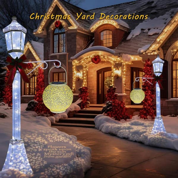 OGETFUUR Outdoor Solar Big Lantern Waterproof Garden Decor Gifts