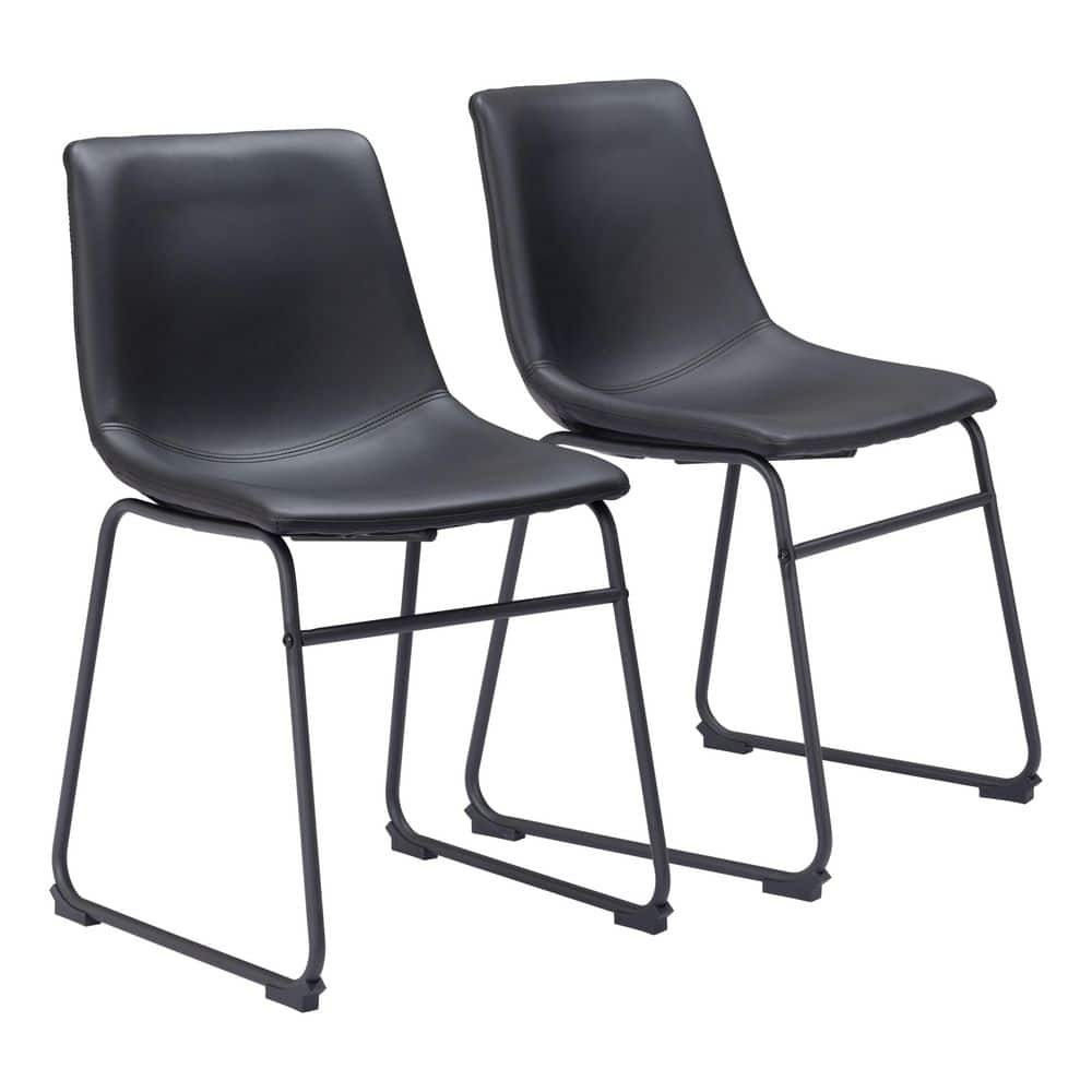 ZUO Smart Black 100% Polyurethane Dining Chair Set - (Set of 2) 109648 ...