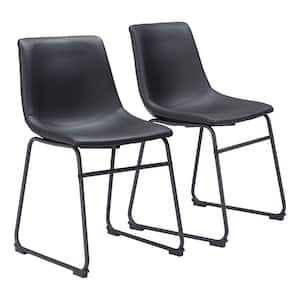Smart Black 100% Polyurethane Dining Chair Set - (Set of 2)